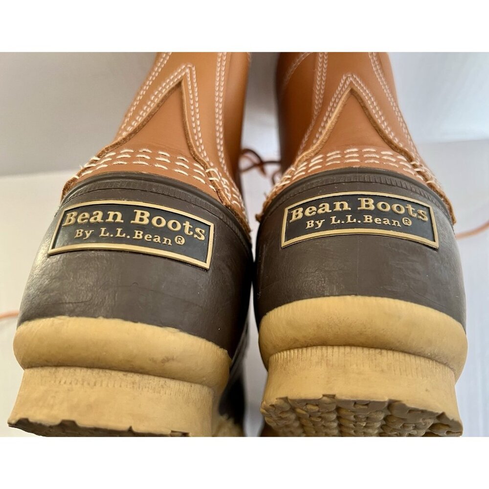 Unused LL Bean Duck Boots waterproof brown leather outdoor boots size 8W - Picture 7 of 11